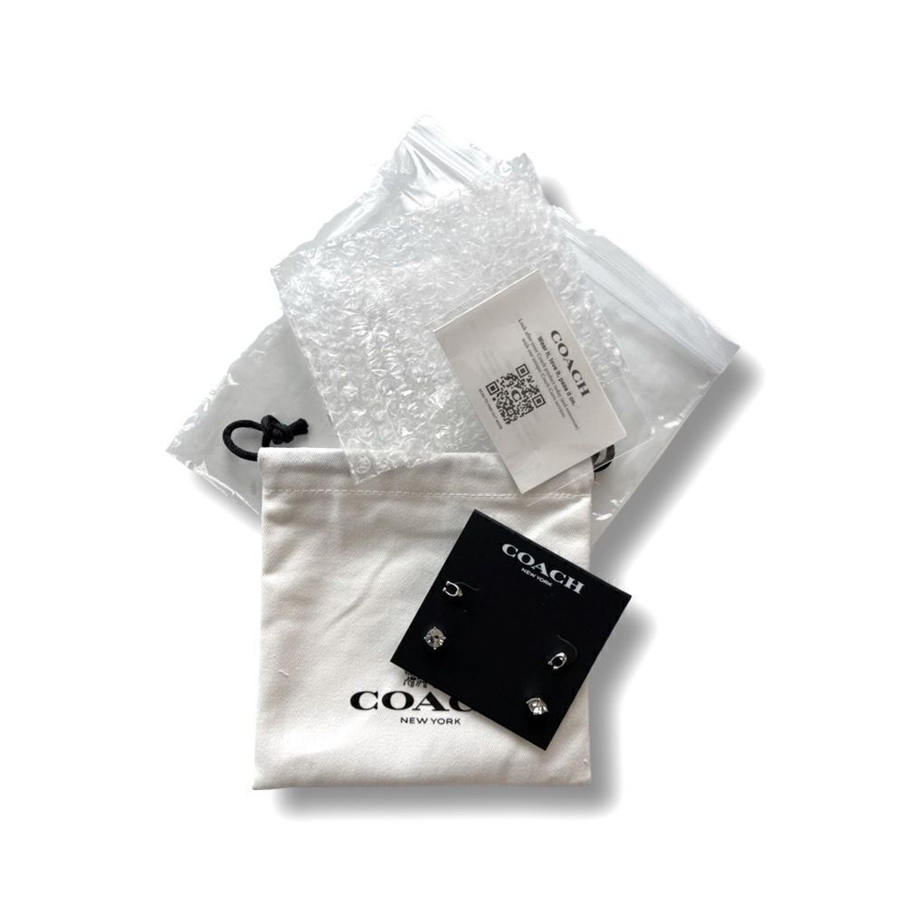 Coach Signature C Stud Earrings Set of Two • NWT - Picture 8 of 9